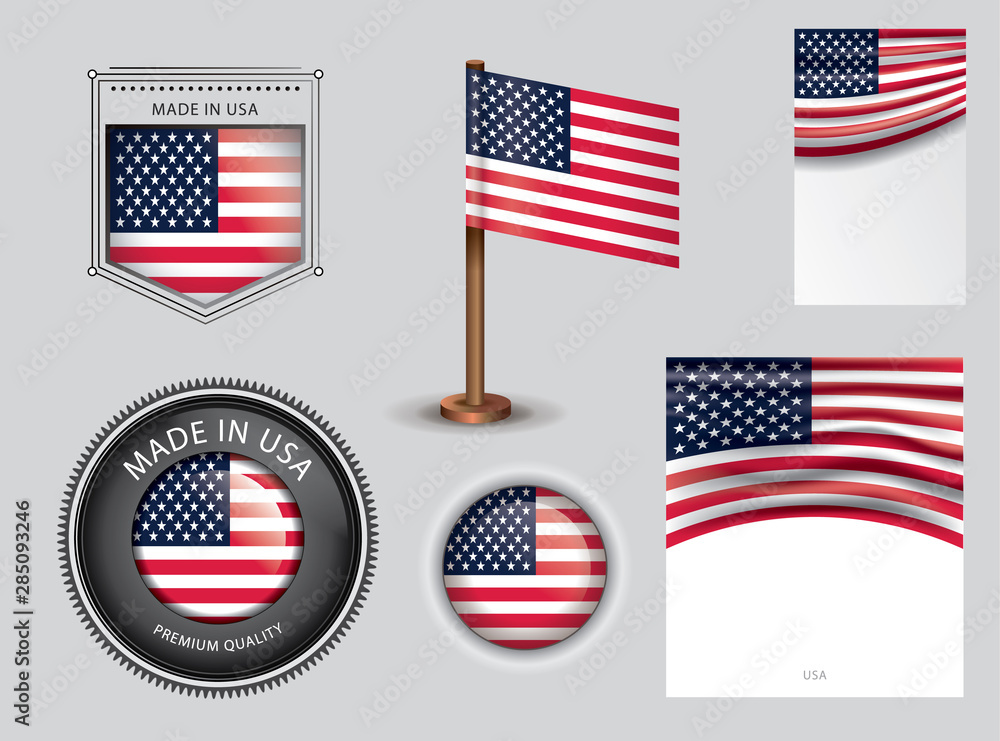 Made in Usa seal, American flag and color --Vector Art-- Made in Usa seal, American flag and color --Vector Art--
