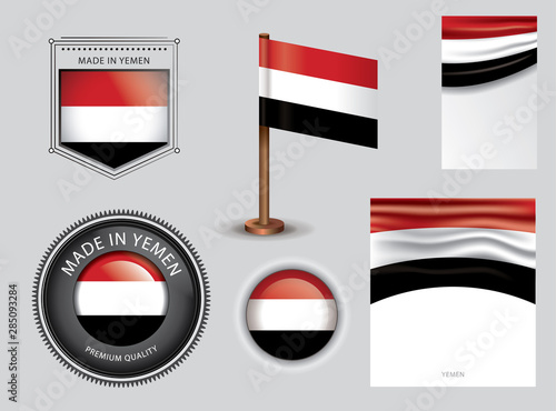 Free Download  Made in Yemen seal, Yemeni flag and color  --Vector Art-- - GFXLoad
