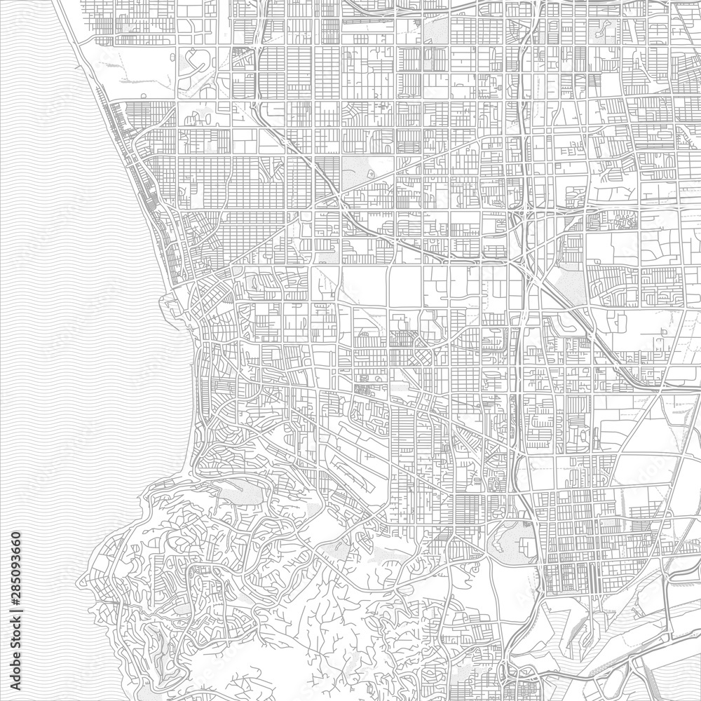 Torrance, California, USA, bright outlined vector map