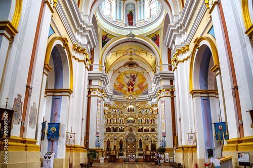 Interior of Saint Ignatius of Loyola and Stanislaus Kostka church (former Jesuit Collegium) in Kremenets, Ukraine. August 2019 photo