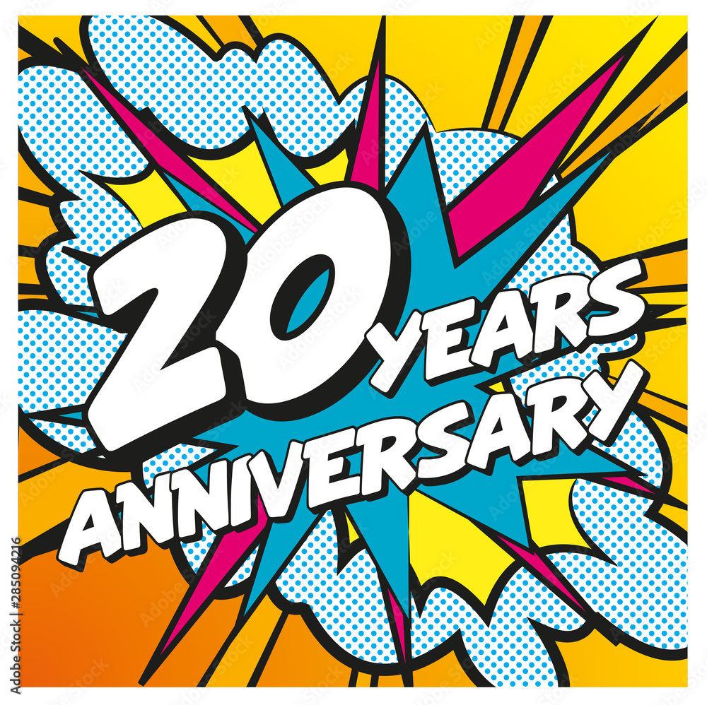 Fototapeta premium Carte Happy Birthday 20 years