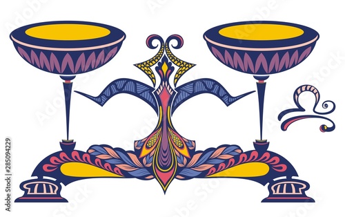 Libra  . Zodiac sign. Astrological, horoscope symbol