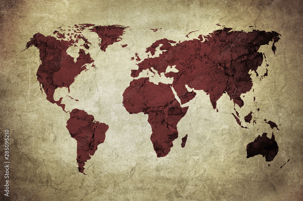 Fototapeta grunge map of the world