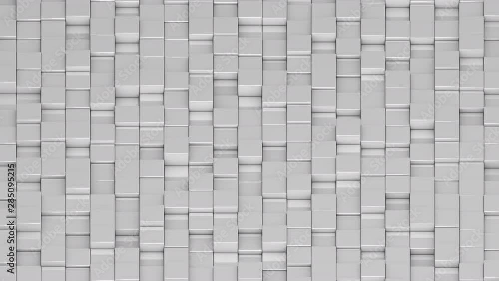 White cubes moving up and down in a random pattern. White cubes moving up and down in a random pattern.