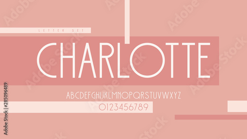 Modern art deco vector alphabet, uppercase letter set, font, typography