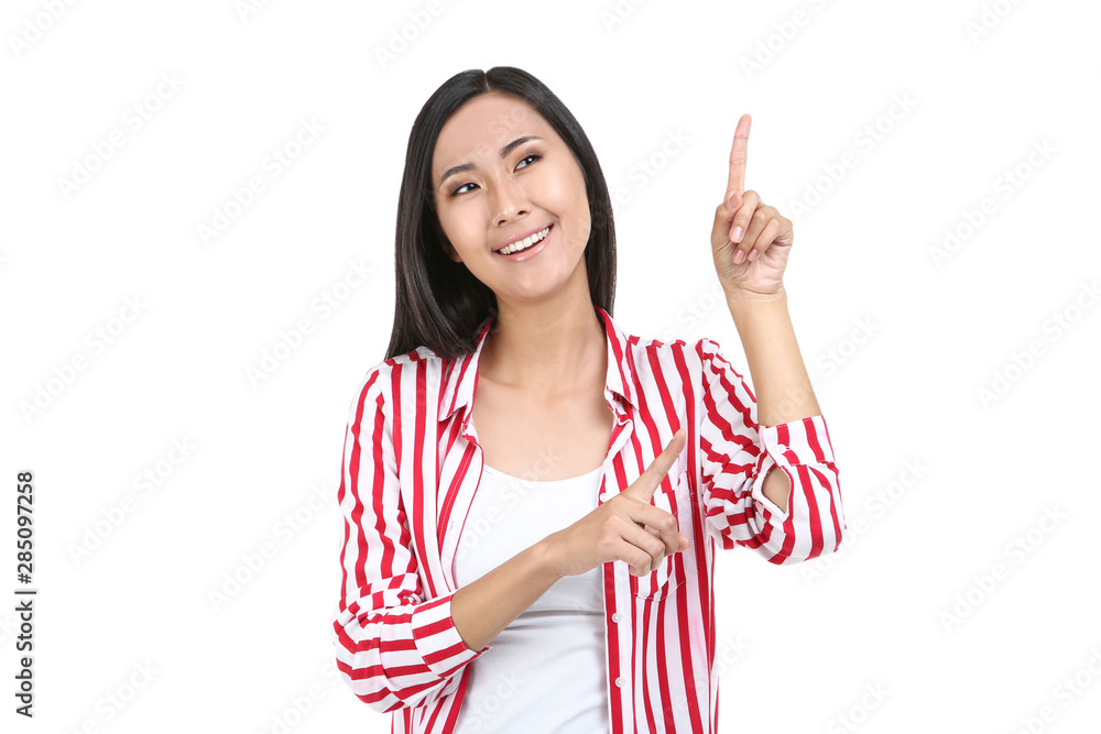 Beautiful young woman on white background Beautiful young woman on white background