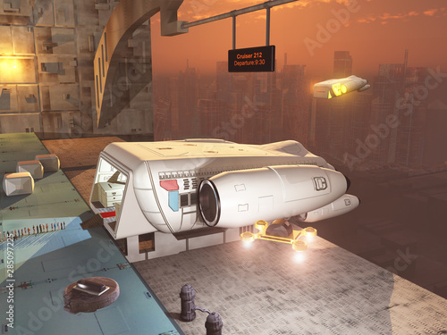 3d illustration of spacecraft to transport passengers