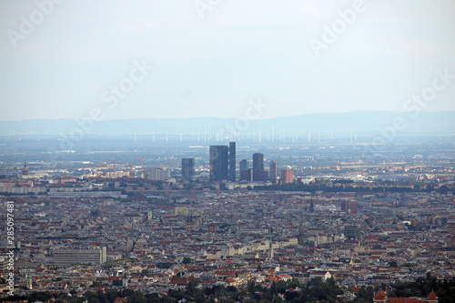 Vienna city skyscrapers and modern buildings panoramic view Austria