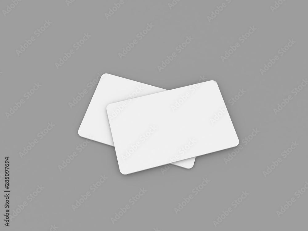 Business cards on a gray background. 3d render illustration. Business cards on a gray background. 3d render illustration.