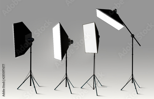 Spotlights realistic transparent background for show contest or interview vector illustration