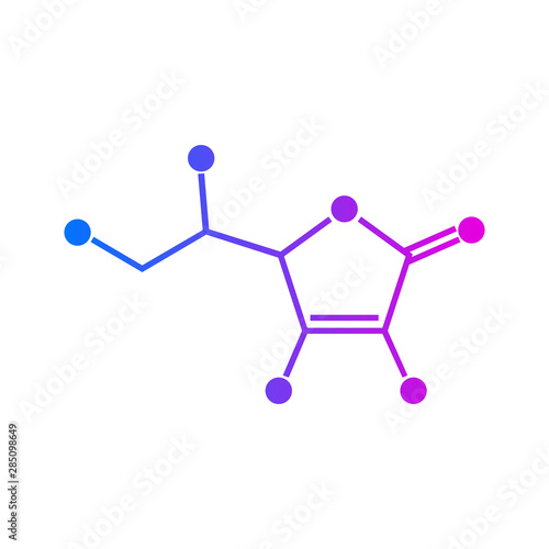 Ascorbic acid or vitamin C chemical formula