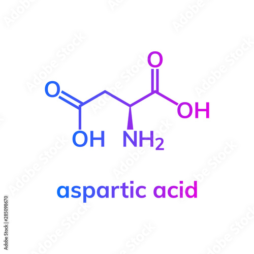 Aspartic amino acid (Asp) chemical formula