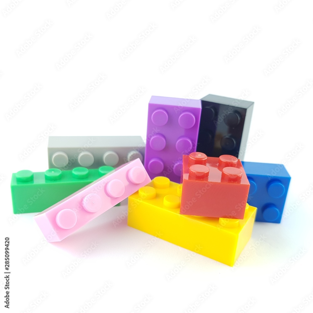 Fototapeta premium isolated white background blocks toy wallpaper