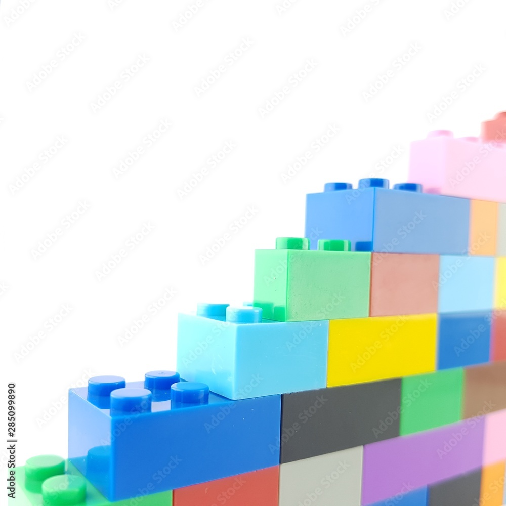 Fototapeta premium Isolated white background playing toy blocks