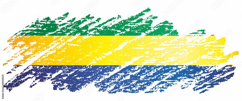 Obraz premium Flag of Gabon, Gabonese Republic. Template for award design, an official document with the flag of Gabon. Bright, colorful vector illustration.