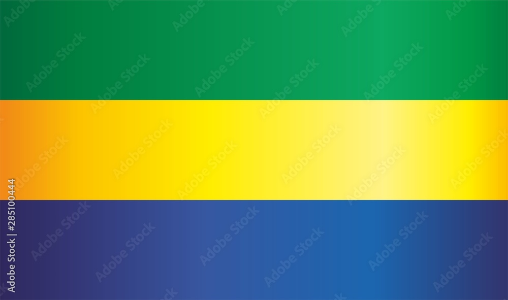 Flag of Gabon, Gabonese Republic. Template for award design, an official document with the flag of Gabon. Bright, colorful vector illustration. Flag of Gabon, Gabonese Republic. Template for award design, an official document with the flag of Gabon. Bright, colorful vector illustration.