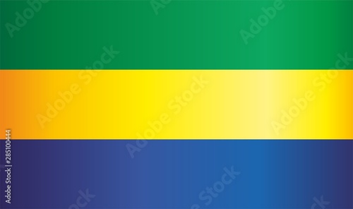 Flag of Gabon  Gabonese Republic. Template for award design  an official document with the flag of Gabon. Bright  colorful vector illustration.