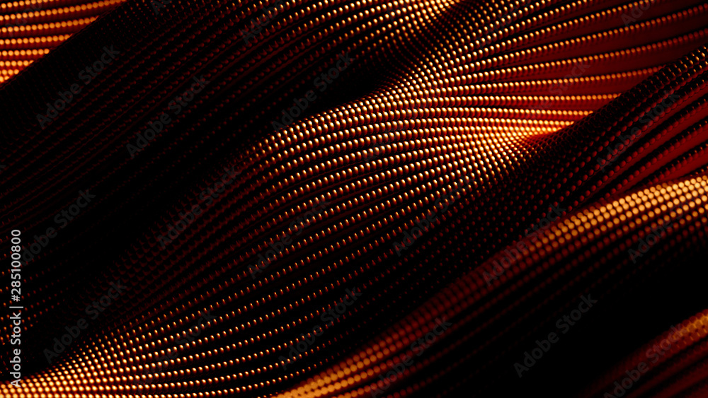 Obraz premium Luxury drapery particle wave background. 3d illustration, 3d rendering.