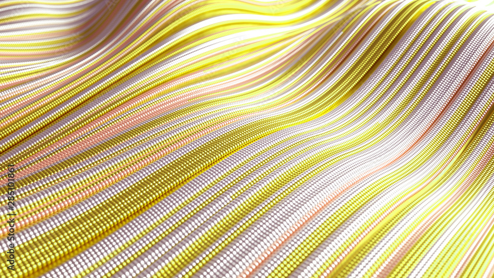 Naklejka Luxury drapery particle wave background. 3d illustration, 3d rendering.