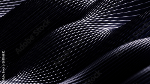 Luxury drapery particle wave background. 3d illustration, 3d rendering.