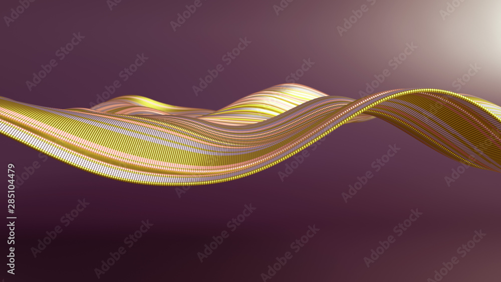 Fototapeta premium Luxury drapery particle wave background. 3d illustration, 3d rendering.