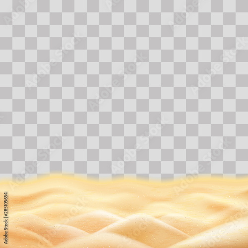 Beach sand for design, sea sand template on transparency background.