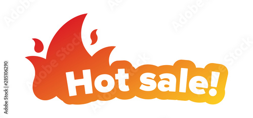 Hot Sale banner. This weekend special offer, big sale, discount up to 50% off. Social network stories badge. Vector illustration.