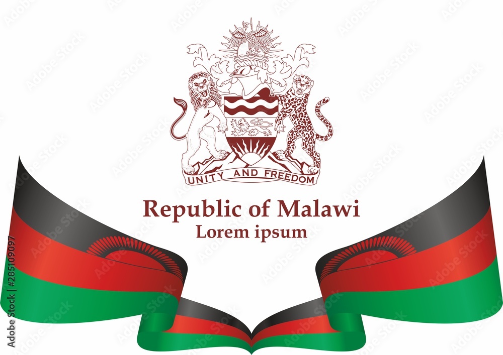 Flag of Malawi, Republic of Malawi. Template for award design, an ...