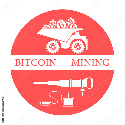 Dumper with bitcoins, dynamite and jackhammer.