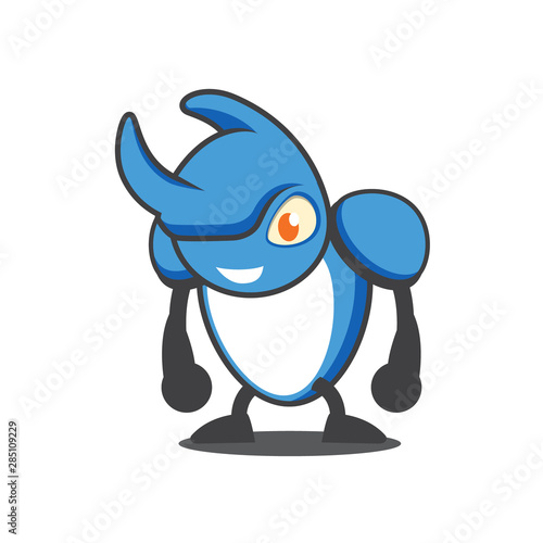 Cute Rhinoceros Beetles bug mascot logo illustration