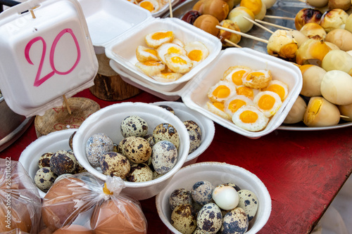 Eggs on a market stall