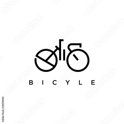 Bicycle logo design. Bicycle line art vector design. Bicycle parts logotype