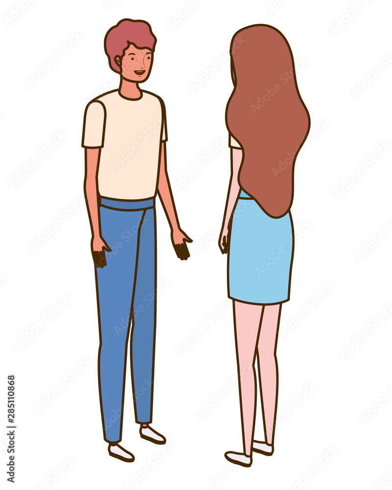 couple of people standing on white background couple of people standing on white background