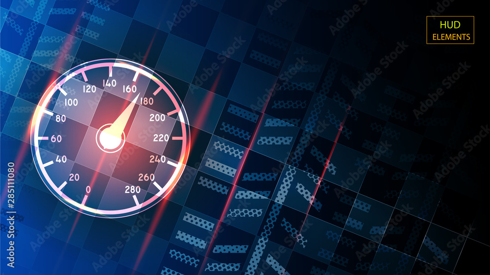 Abstract HUD interface of luminous futuristic elements in the form of a scale with an arrow. EPS 10 Abstract HUD interface of luminous futuristic elements in the form of a scale with an arrow. EPS 10