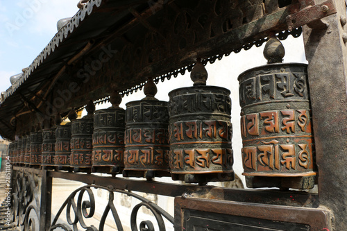 prayer wheel in Nepal Kathmandu photo