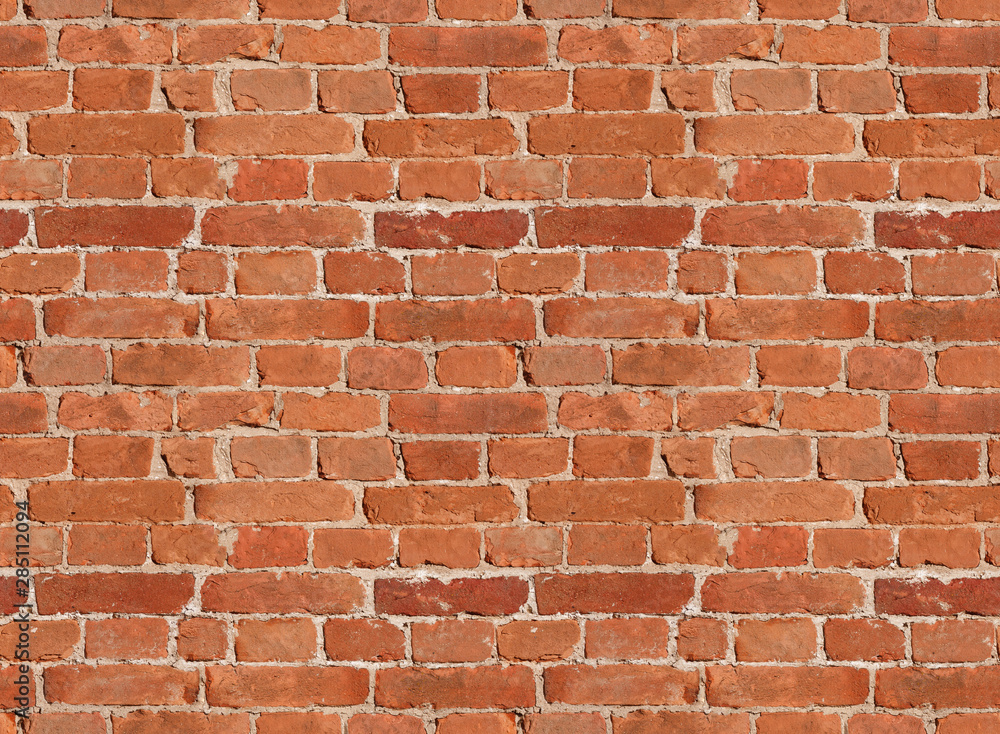 Fototapeta premium Specially prepared for filling the background with a seamless brickwork pattern. Antique brickwork of baked clay brick.