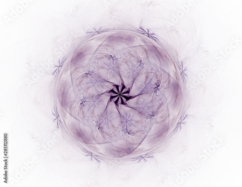Abstract fractal background - computer-generated image. Digital art. Converging toward the center of the circles.