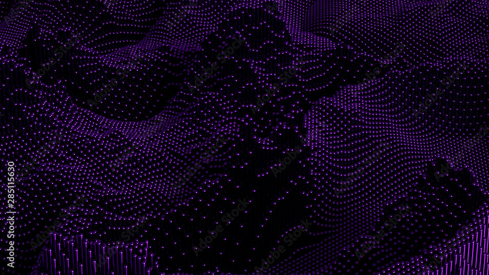 Obraz premium Technology geometry black background. 3d illustration, 3d rendering.