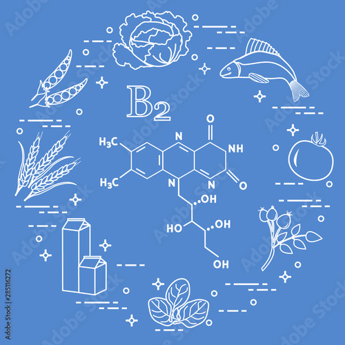 Foods rich in vitamin B2. Fish, peas and other.