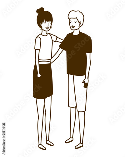 silhouette of couple of people standing on white background