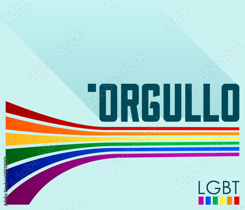 Orgullo, Pride Spanish text LGBT vector design.