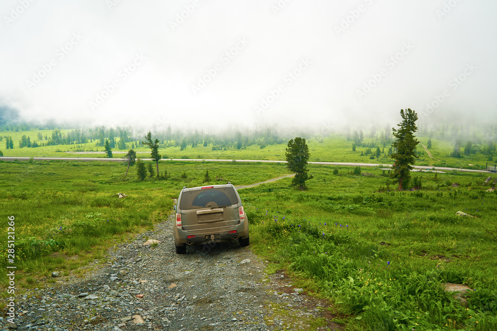 Fototapeta premium car on rural road