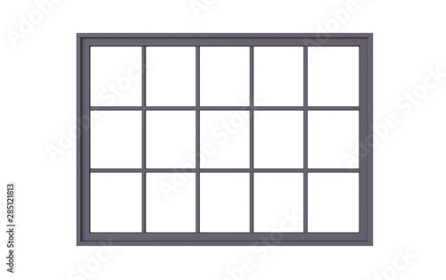 3d Illustration of  window frame isolated on white
