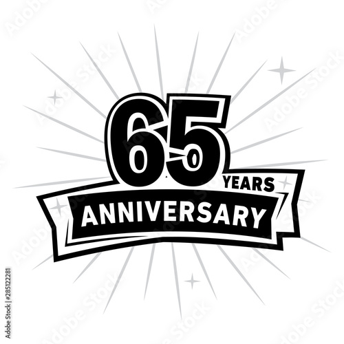 65 years anniversary celebration logo design template. Vector and illustration.