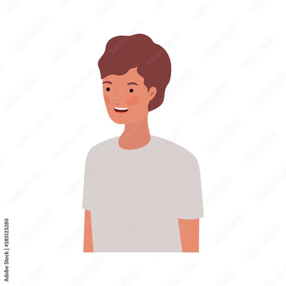 young man smiling in white background young man smiling in white background