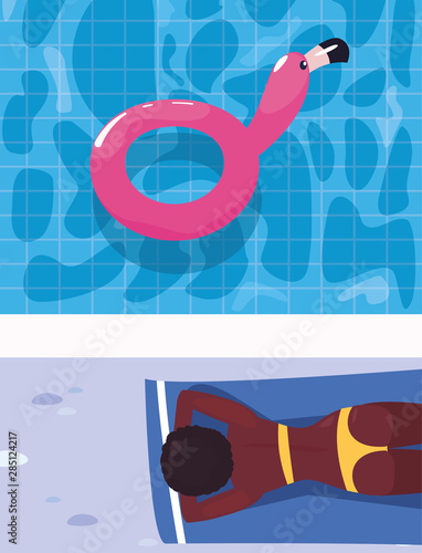 woman summer time vacations design