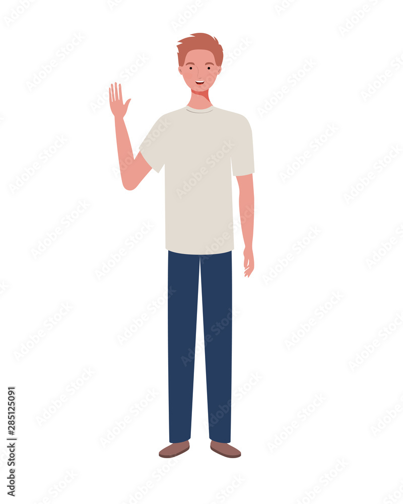 young man standing on white background young man standing on white background