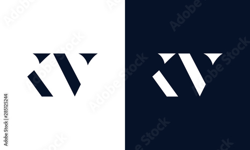 Abstract letter KV logo. This logo icon incorporate with abstract shape in the creative way.