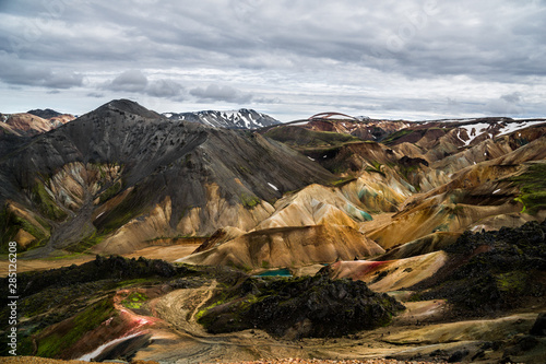 Colorful mountain range in the Icelandic highlands (Landmannalaugar)
