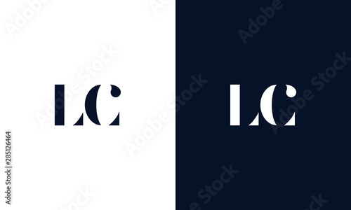 Abstract letter LC logo. This logo icon incorporate with abstract shape in the creative way. photo